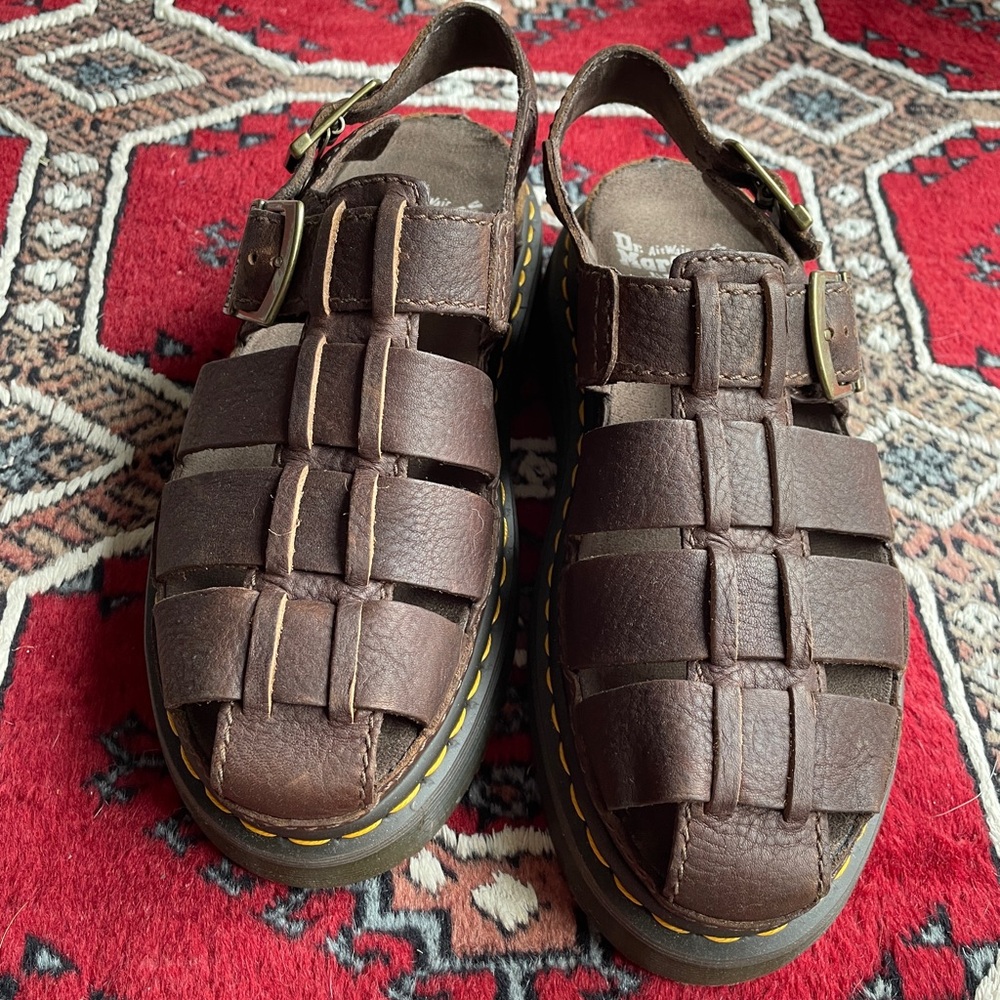 Dr. Martens Brown Leather Fisherman Sandals